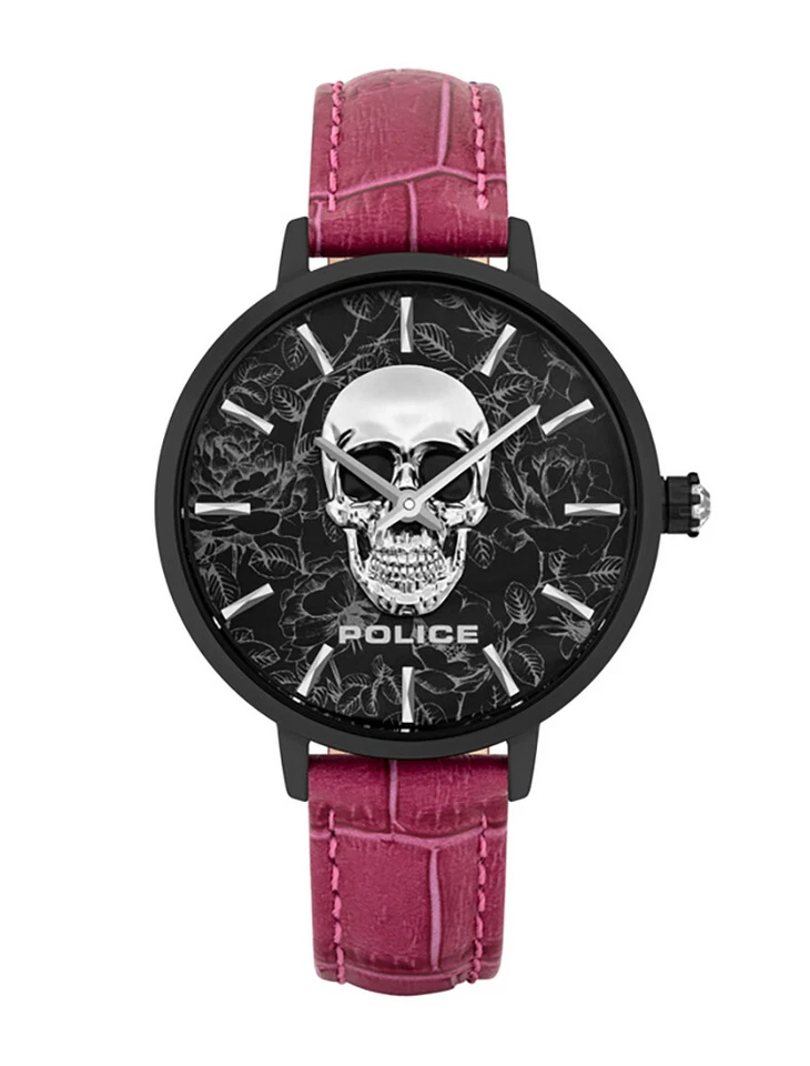 Orig. Police Damenuhr PL16032MSB/02 Leder pink Totenkopf UVP:129,-€ NEU - Bild 1 von 1