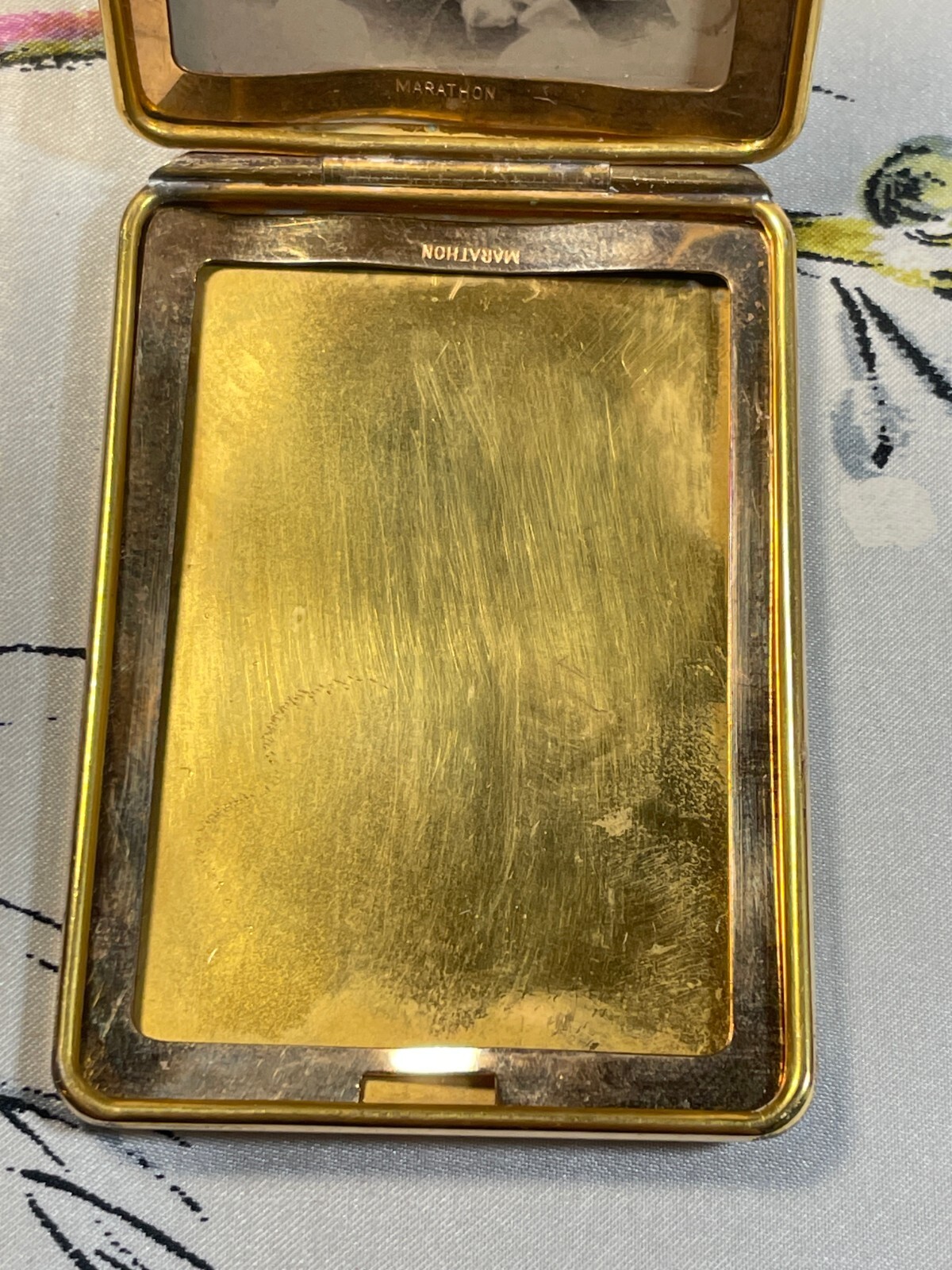 Antique Marathon Brass Plated Rectangular Picture… - image 10