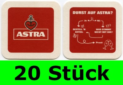 20 Stück Bierdeckel ASTRA Durst Bavaria St. Pauli Brauerei Hamburg Bar Theke