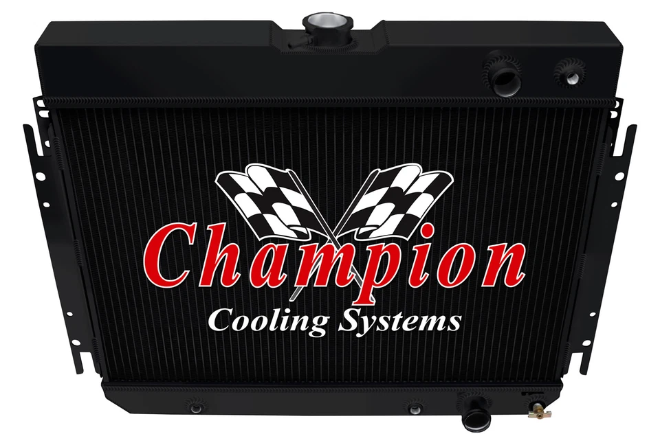 RS Champion 3 Row Black Finish Radiator for 1963-1968 Chevrolet Biscayne LS Swap - Image 3 of 4
