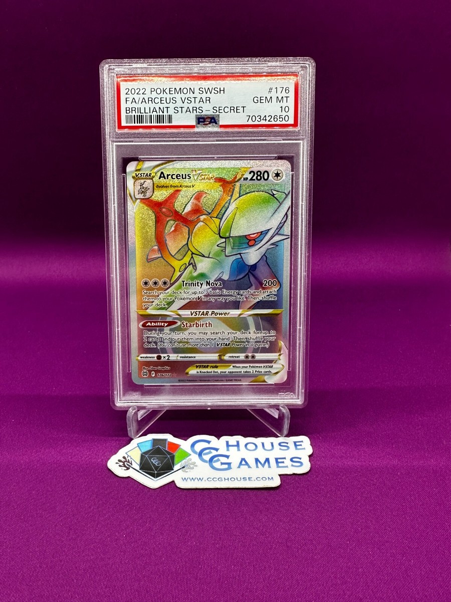 Pokemon Arceus VSTAR 176/172 Rainbow Brilliant Stars PSA 10