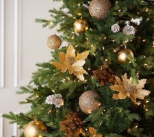 Janine Graff Designer Christmas Tree XL 6  Ornaments GOLD 26-pc Pine Spray Picks