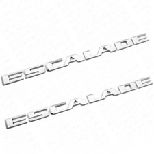 2pcs New For 15-22 Escalade Silver Rear Liftgate Nameplate Emblem Badge