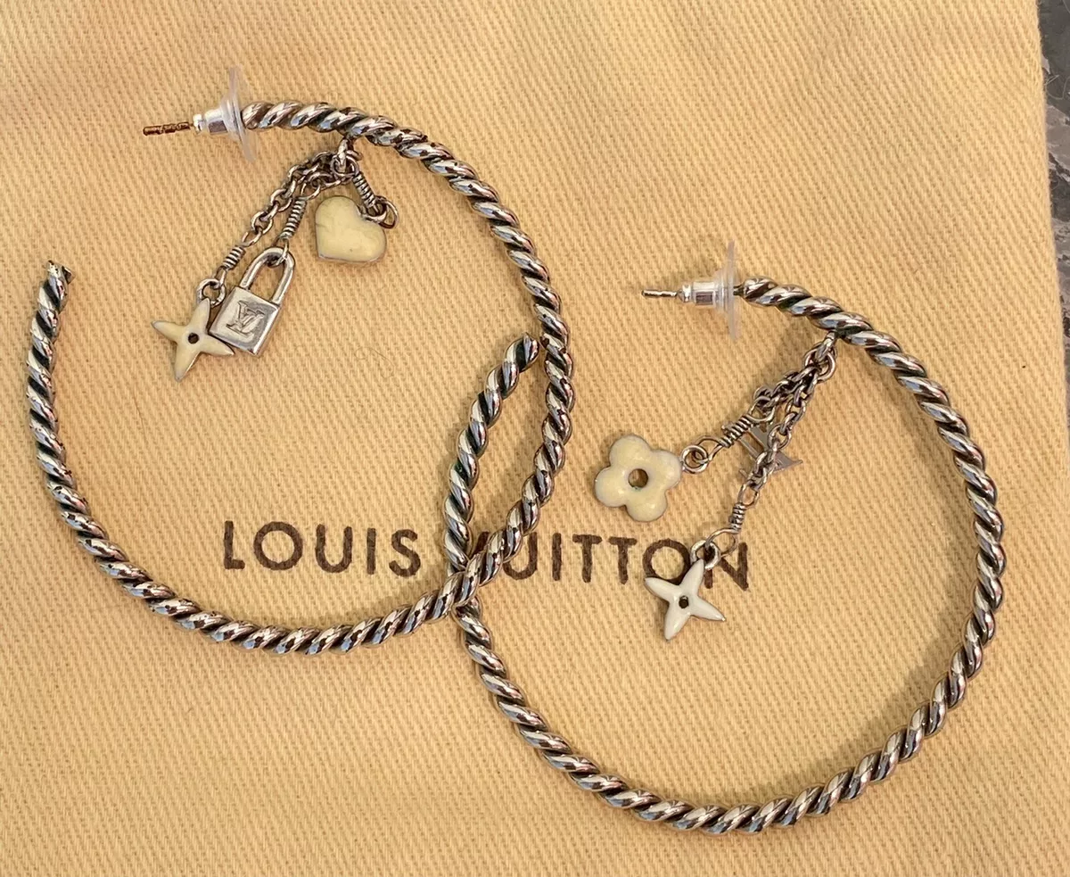 louis vuitton earrings silver