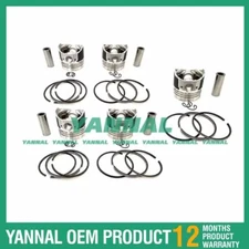 5Pcs Piston With Piston Ring+0.5mm For Kubota F2302DI engine (oversize)