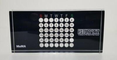 MoMA Museum of Modern Art Stamford Bank Acrylic Black / Clear Perpetual Calendar