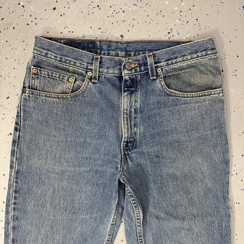Vintage 90s Levi's 550 Relaxed Fit Tapered Jeans Distressed Thrashed USA 34"X30" - Picture 9 of 13