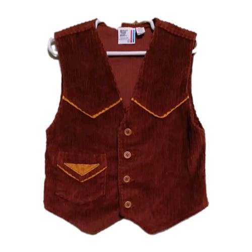 Vintage kids  Billy The Kid Vest Size 10 Brown Used As-Is 
