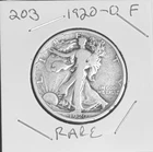 1920-D F (Fine) Rare Denver Walking Liberty Silver Half Dollar