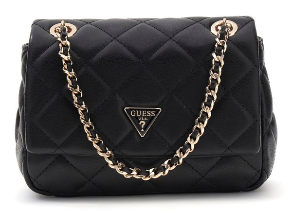 Guess Juliet Mini Flap Bag UmhäNgetasche Tasche Black Schwarz Neu-image