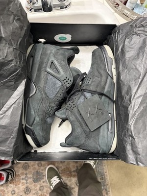 Jordan 4 KAWS Black Sneakers Size 9