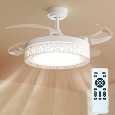 LED Deckenventilator mit Beleuchtung & Fernbedienung Leise Schwarz/Wei&szlig;