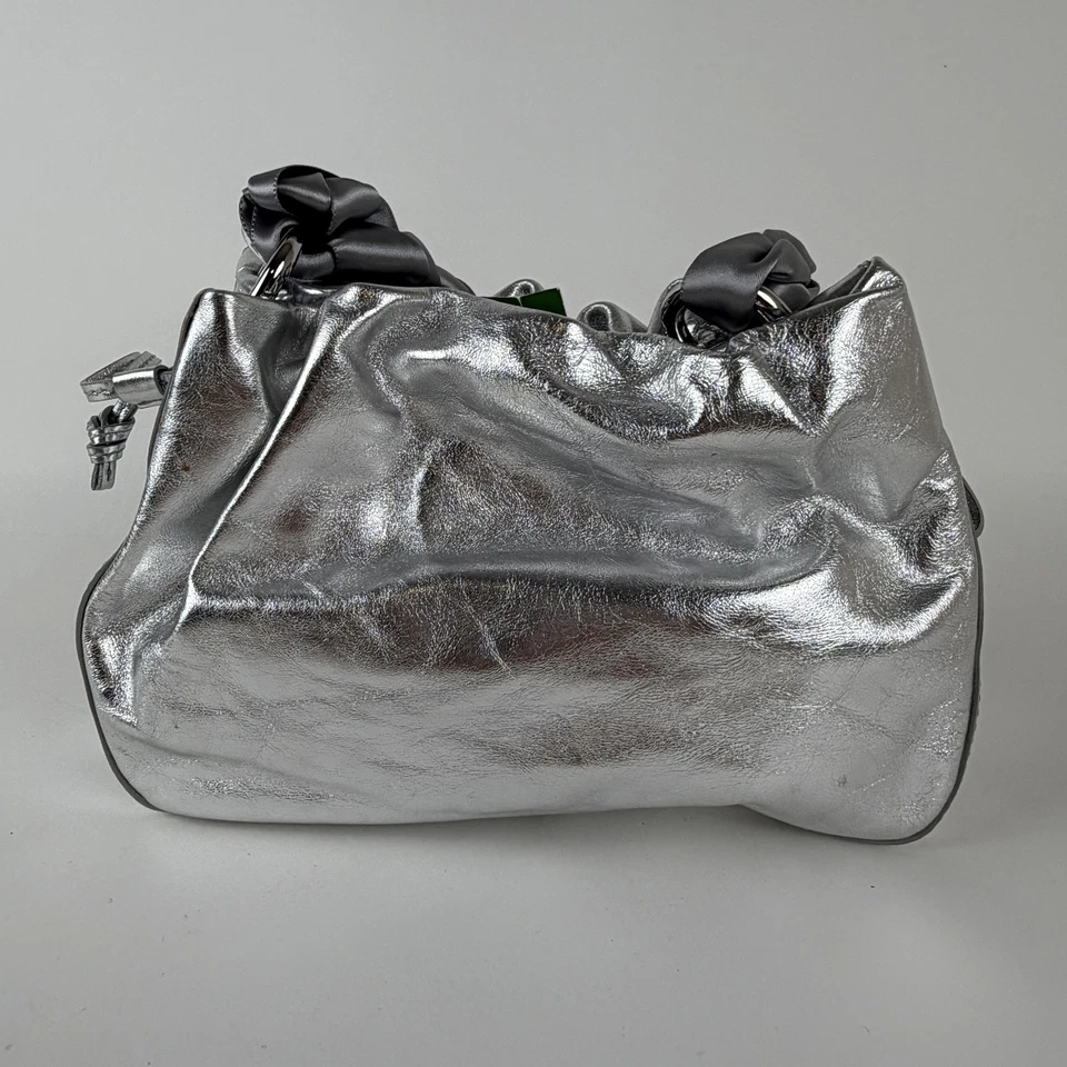 Kate Spade наплечная сумка женщин Серебряный металлический шнурок атласная оплетка ручки новый с Ярлыками - Изображение 3 из 4