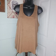 Metaphor Racerback Tank Top Sz M Light Brown Feels like Suede Coachella Festival