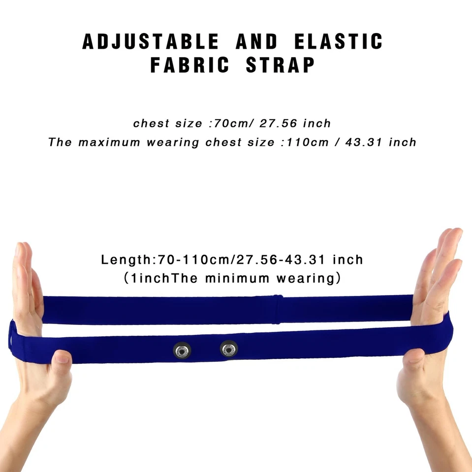 Repuesto de correa de pecho para monitor de ritmo cardíaco para Polar H10 H9 H7 - HRM ajustable Foto 2 de 4