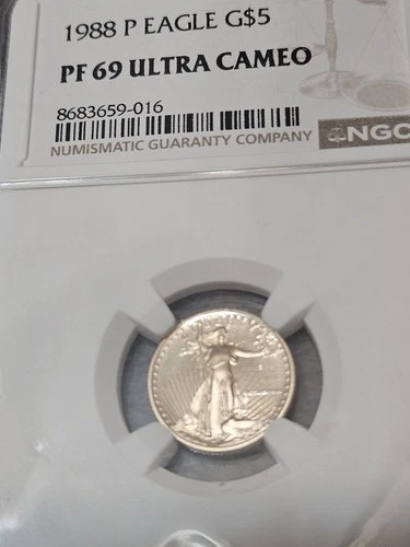 1988 P $5 Gold Eagle PF69 Ultra Cameo NGC Certified Proof Coin