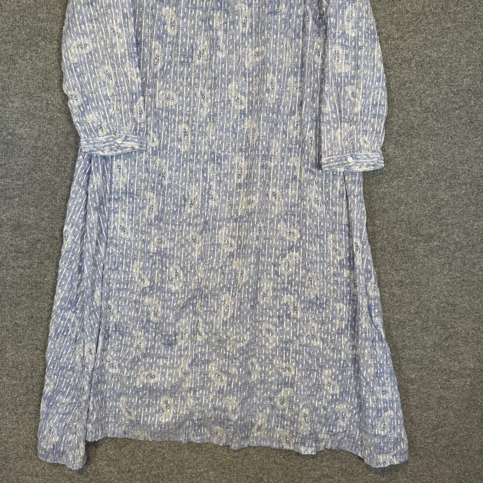 Maxi Vestido J.Jill Mujer XL Azul Cachemira Manga Larga Ligero Cottage Core Foto 2 de 4