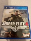 PS4 Playstation Sniper Elite 4  game ( free ship to Canada )