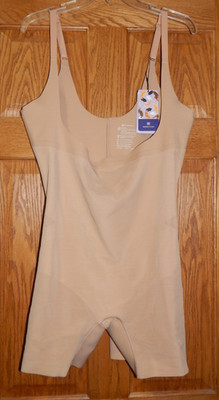NEW Honeylove Shapewear Women's Plus Size 3X Open-Bust Mid-Thigh Bodysuit Sand