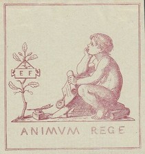 Exlibris Ex libris um 1880 - Eigner: Ernst Friedl�nder (1841-1903)