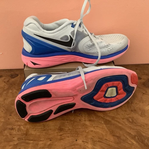 NIKE LUNARECLIPSE 4 scarpe donna misura 7 grigio rosa blu sneakers da corsa