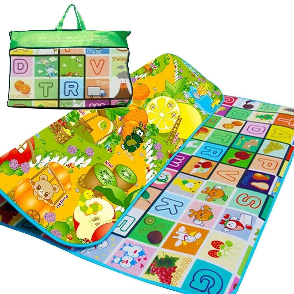 200cm X180 cm Play Mat 2 Sided Kids Crawling Educational Soft Foam Picnic Carpet