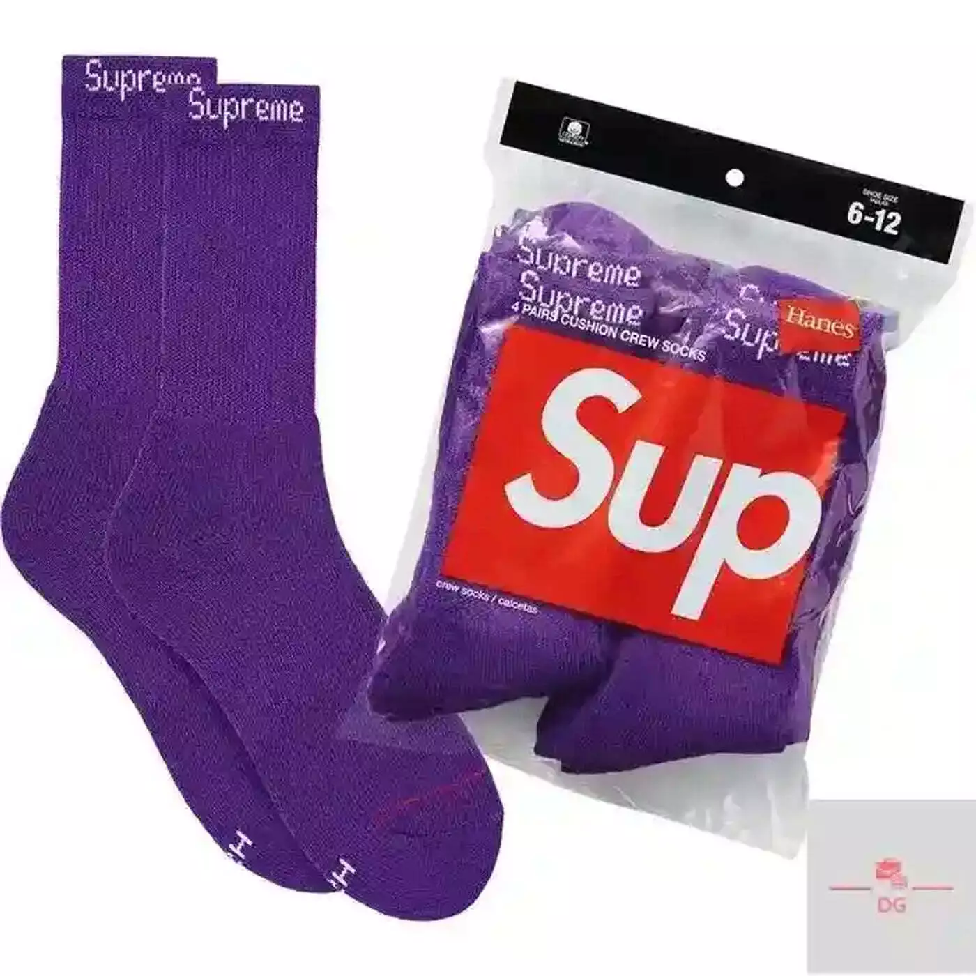 Chaussettes Supreme Hanes   Authentique   Neuf avec étiquettes