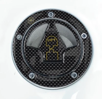 LABELBIKE Adhésif Gel 3D Carbone Or Protection Bouchon Réservoir Compatible Moto Kawasaki