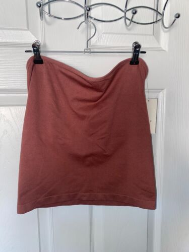 Ladies A NEW DAY Strapless TUBE Crop Top Size M New NWT Rust (1B) w/shelf bra