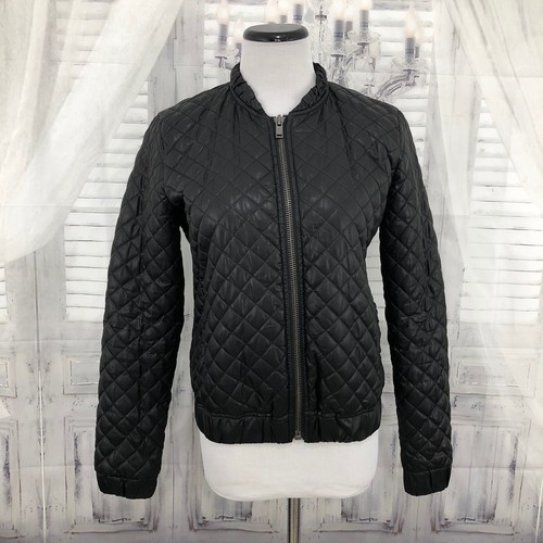 MANGO MNG Informal Mujer Talla Acolchado Negro Bombardero Chaqueta Amortiguador Abrigo D5 eBay