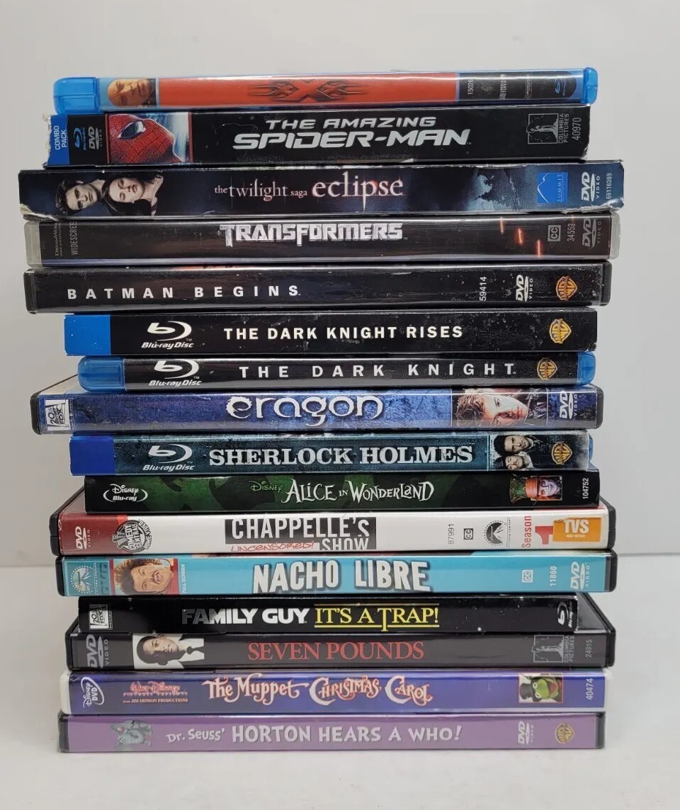 DVD, Blu Ray Mixed Titles Lot of 16 Movies, Comedy, Family, Action