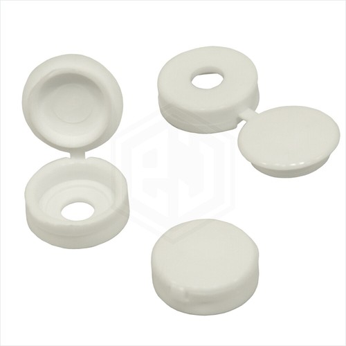 20 COLOUR SMALL PLASTIC HINGED SCREW FOLD OVER COVER CAPS 6g/8g Gauge M3.5 & M4 - Picture 14 of 81