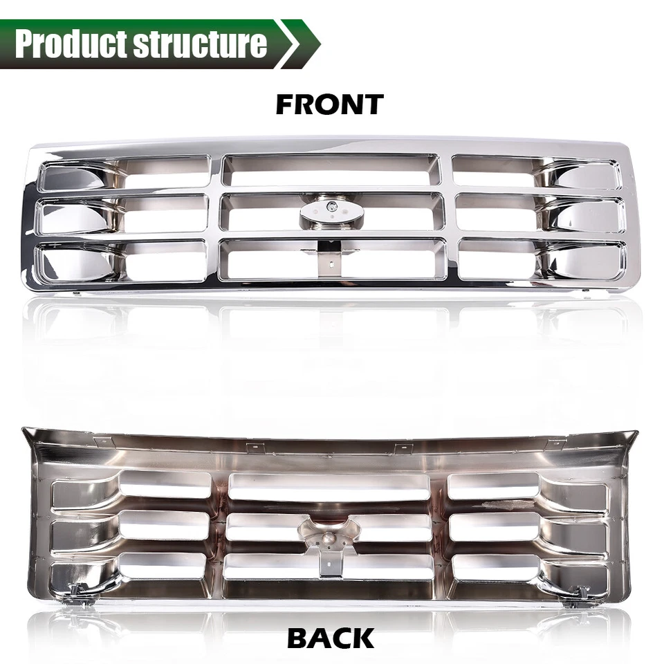 Fit For 92-98 F150 F250 F350 Grille Chrome Headlight Door Park Side Marker Light Foto 2 de 4