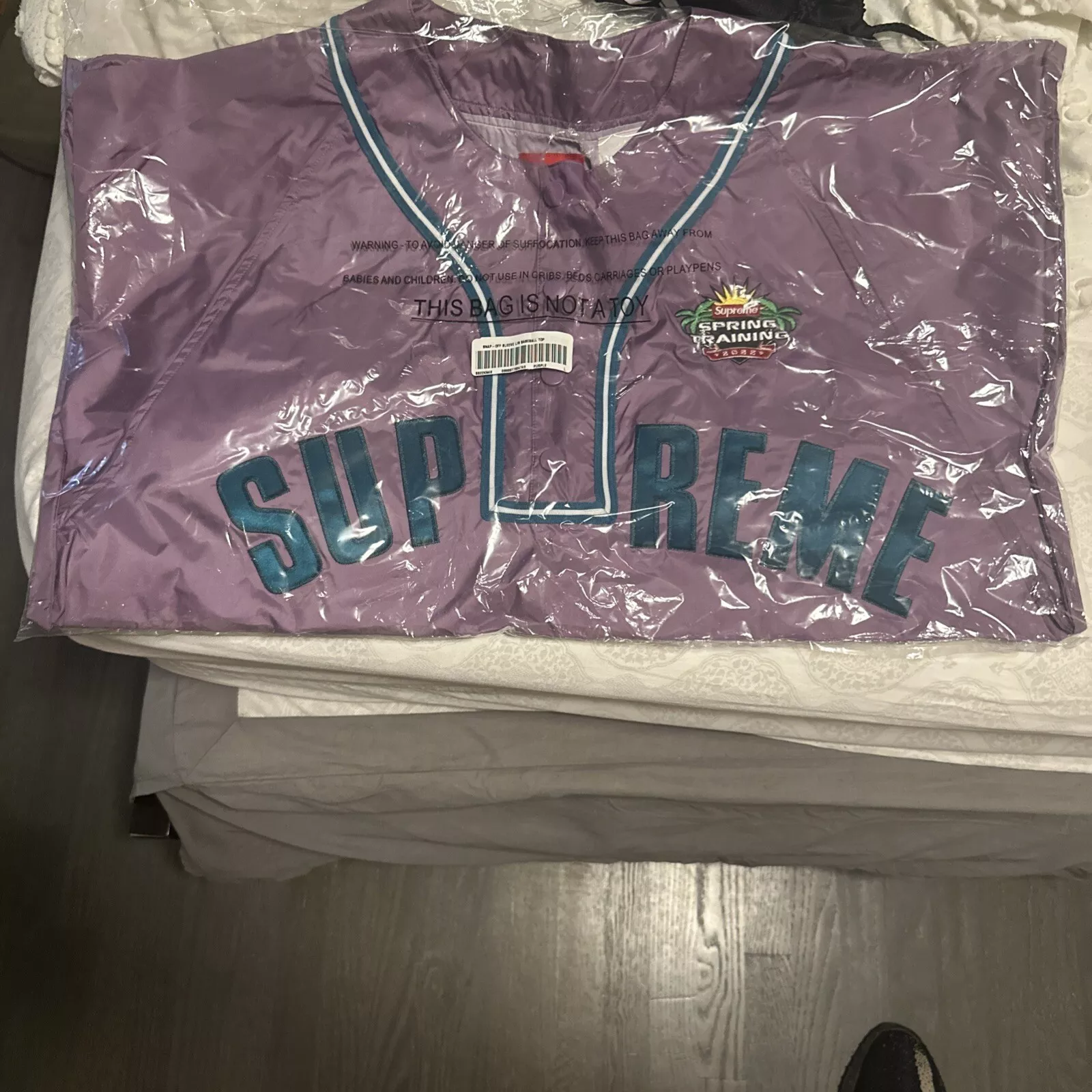 Haut de baseball violet Supreme SS22 manches snap off L/S 