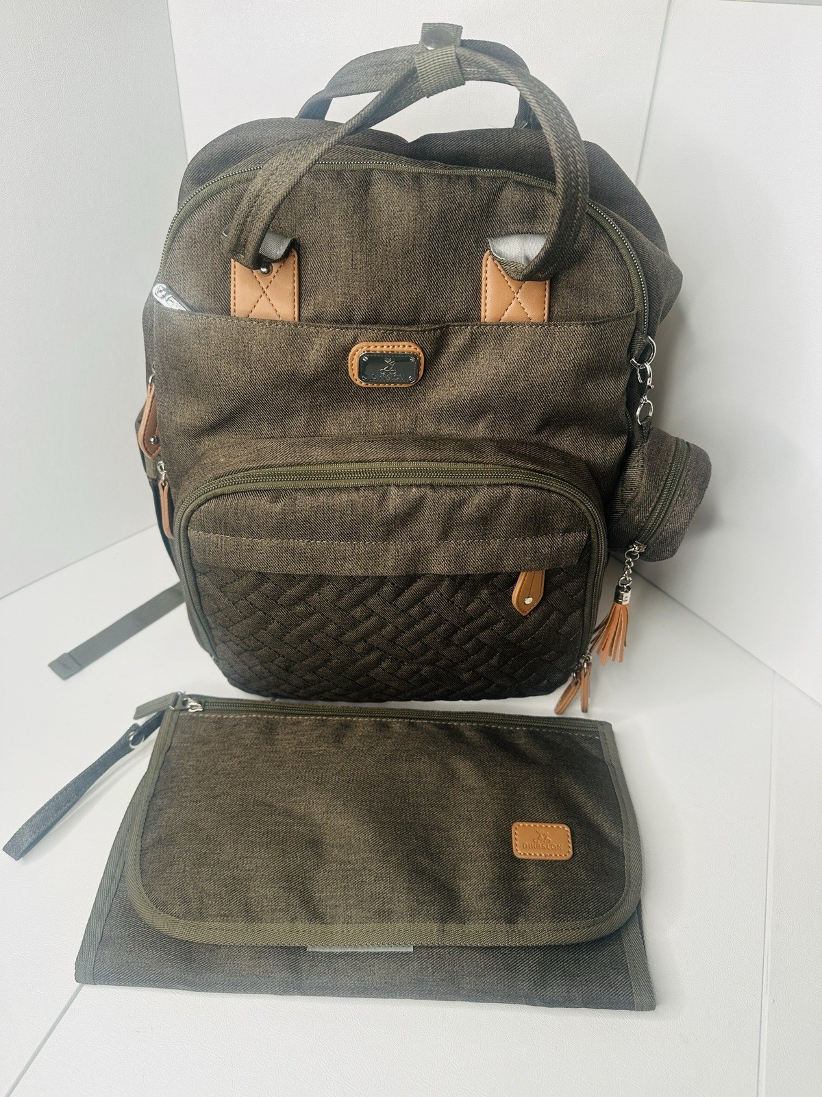 Dikaslon Diaper Bag Backpack Changing Pad Olive Green