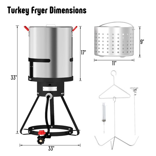 Freidora de pavo de aluminio FEASTO 30Qt con cesta y quemador de gas propano de 50.000 BTU - Imagen 2 de 10