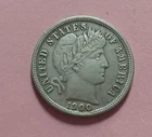 1900-S US 10 cents barber dime silver coin "Philippine Date"