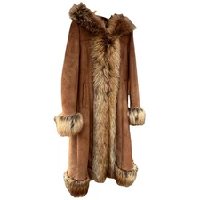 Vintage Penny Lane Faux Fur Faux Suede XL Winter Coat Toasty