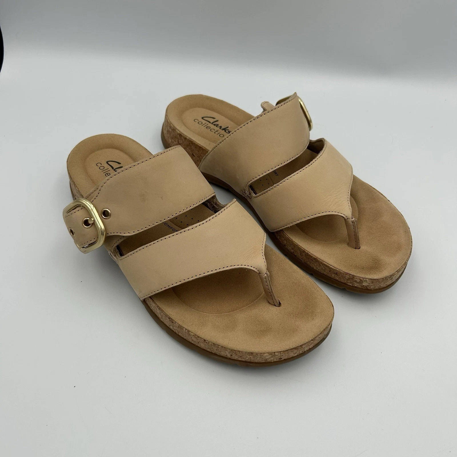 Sandali infradito Clarks donna Reileigh Park marrone taglia 8M spiaggia comodi casual