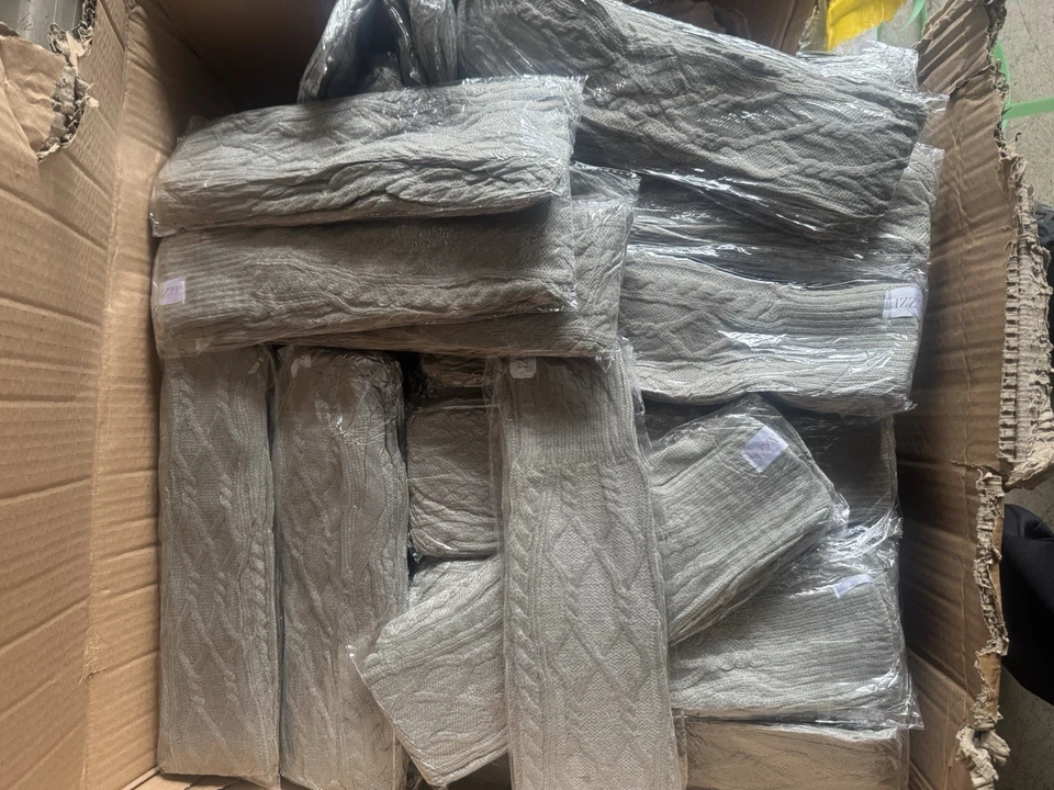 30 пар серых вязаных флисовых носков длиной 28 дюймов - Изображение 2 из 3