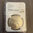 1934 S Peace Dollar Silver (AU Details - Cleaned)