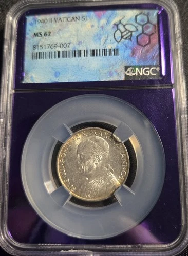 1940 II Vatican 5 Lier NGC MS62