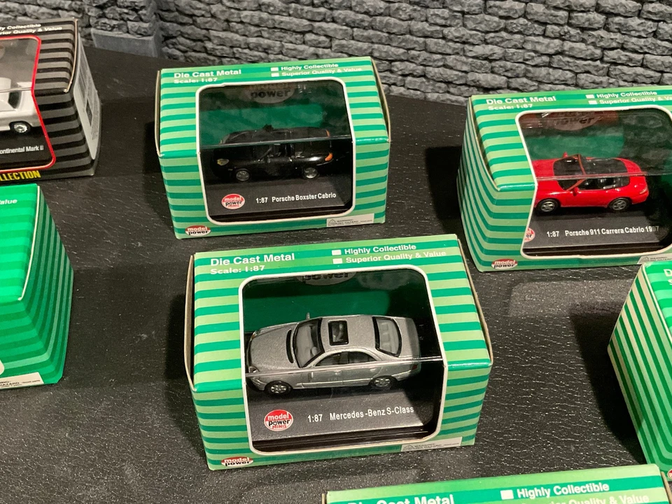 Model Power Minis HO Scale 1:87 Diecast Model Cars. MB,Audi,Mini,Porsche 10 Cars - Image 3 of 4