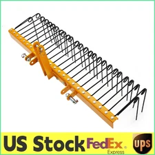 60"Pine Straw Landscape Rake w/3 Point Landscaping Rake Tractors for Cat 0&Cat 1