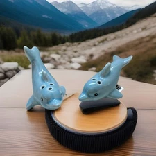 Cracker Barrel Mini Dolphin Salt & Pepper Shakers