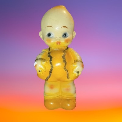 Antique 1920s Chalkware Carnival Prize 12  Kewpie Doll with Wings *See Photos