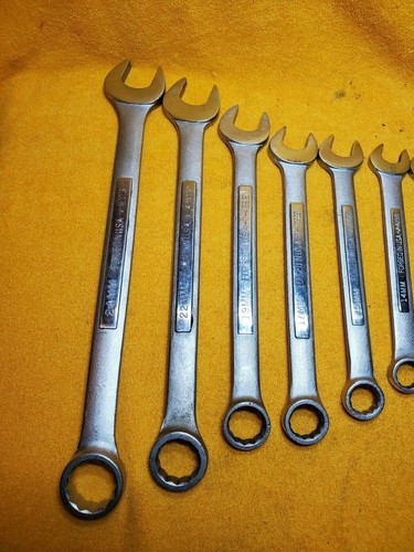 VINTAGE CRAFTSMAN TOOLS 9-42908 14 PC METRIC COMBINATION WRENCH SET 6- 24 MM USA - Picture 5 of 7