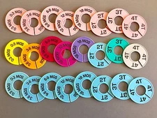 Colored Closet Rack Size Divider Organizer Set (8 PC Set) Infant Baby Toddler