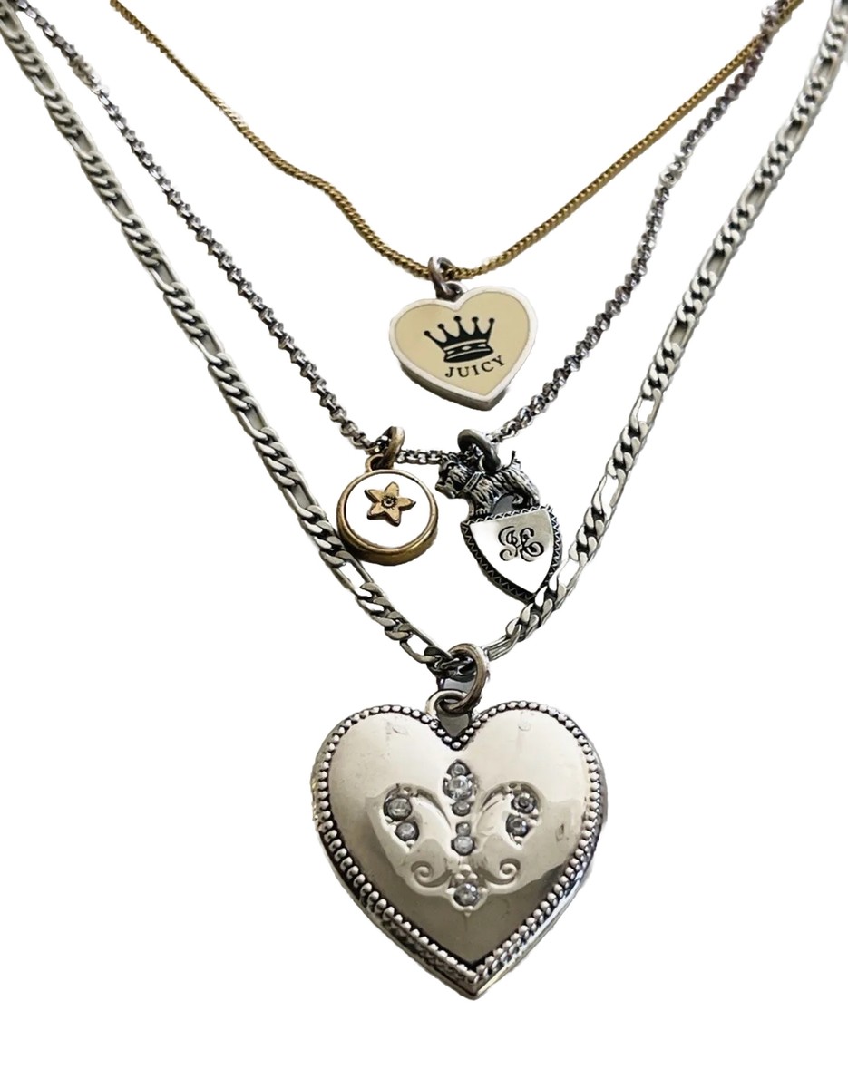 Juicy Couture Charm Necklace Y2K Rare Multi Strand Mix Juicy Couture Charm Necklace Y2K Rare Multi Strand Mix