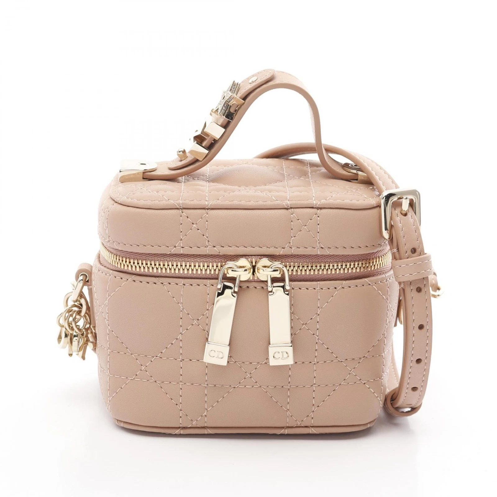 Sac à main femme Dior Micro Vanity Cannage 2 voies S0935ONMJ cuir rose occasion